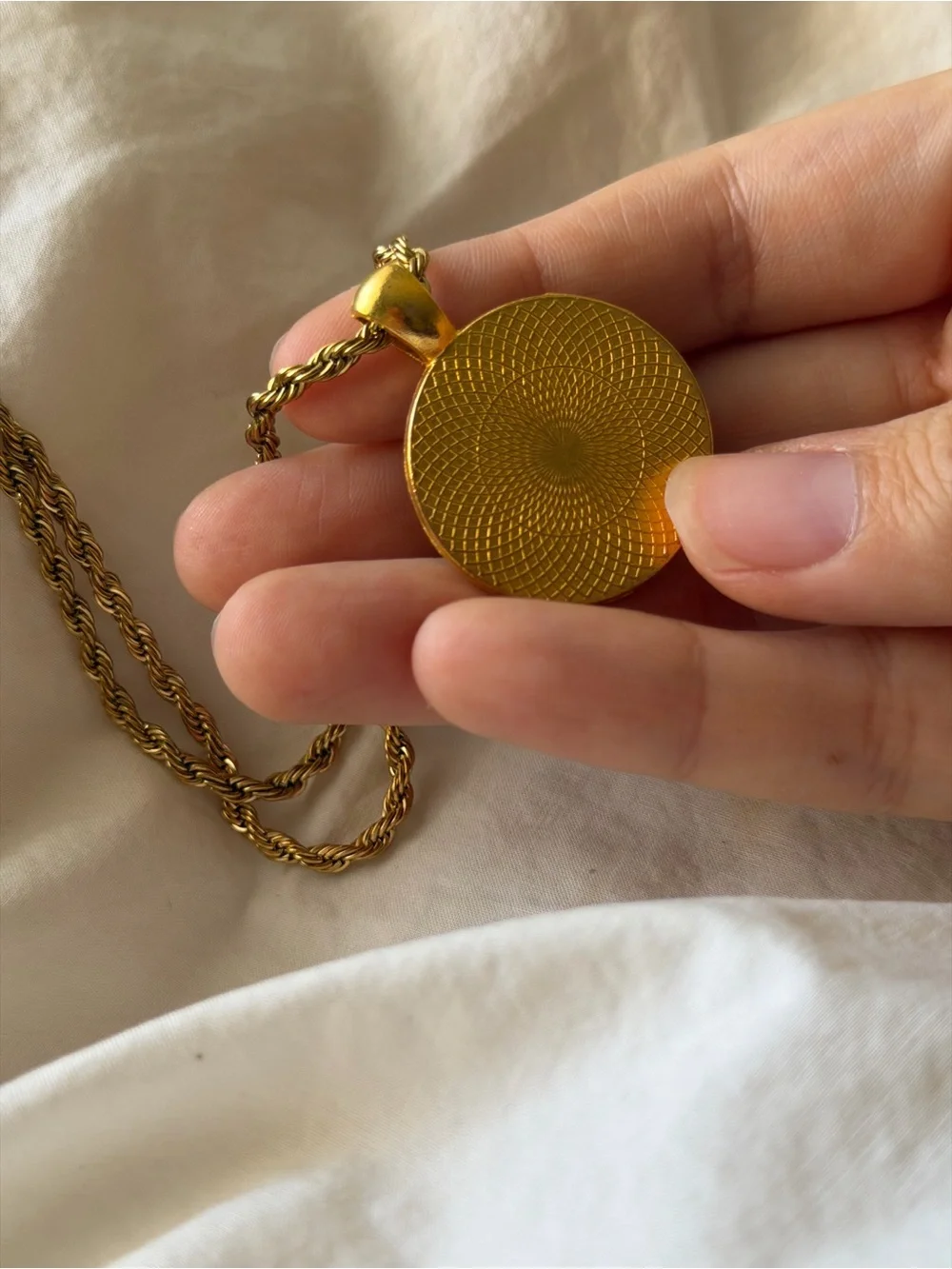 CHANEL Gold and Black Round CC Medallion Necklace